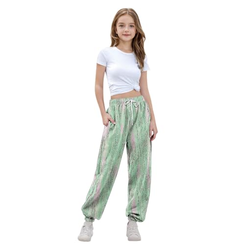Girls Graphic Print Sweatpants Athletic Drawstring Joggers Cute Track Pants with Pockets for Kids 3-14 Years4