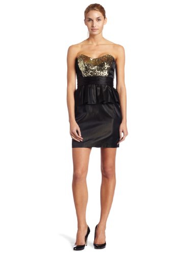 Amazon.com: ABS By Allen Schwartz Womens Strapless Sequin Bodice Peplum  Dress, Black/Gold, 4 : Clothing, Shoes & Jewelry