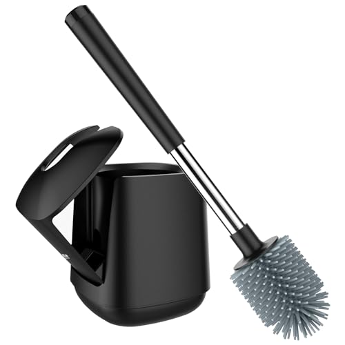 SetSail Silicone Toilet Bowl Brush and Automatic Holder Toilet Brush for Bathroom with Holder...