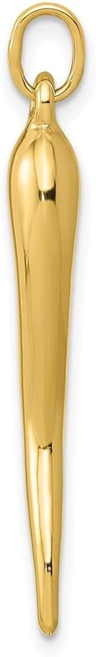 14K Yellow Gold 3D Italian Horn Charm