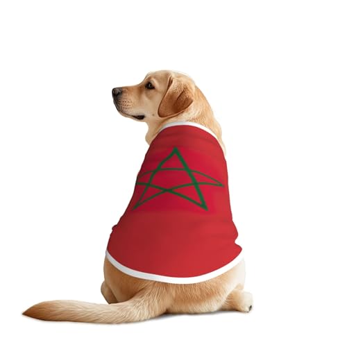 Hundeweste mit Marokko-Aufdruck, weich, atmungsaktiv, ärmellos, modische Bekleidung für mittelgroße und große Rassen