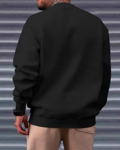 Image of Noble Monk Men's Round Neck Sweatshirt | Casual Long Sleeve Pullover | Regular Fit Winter Wear Top | Stylish Daily Outerwear