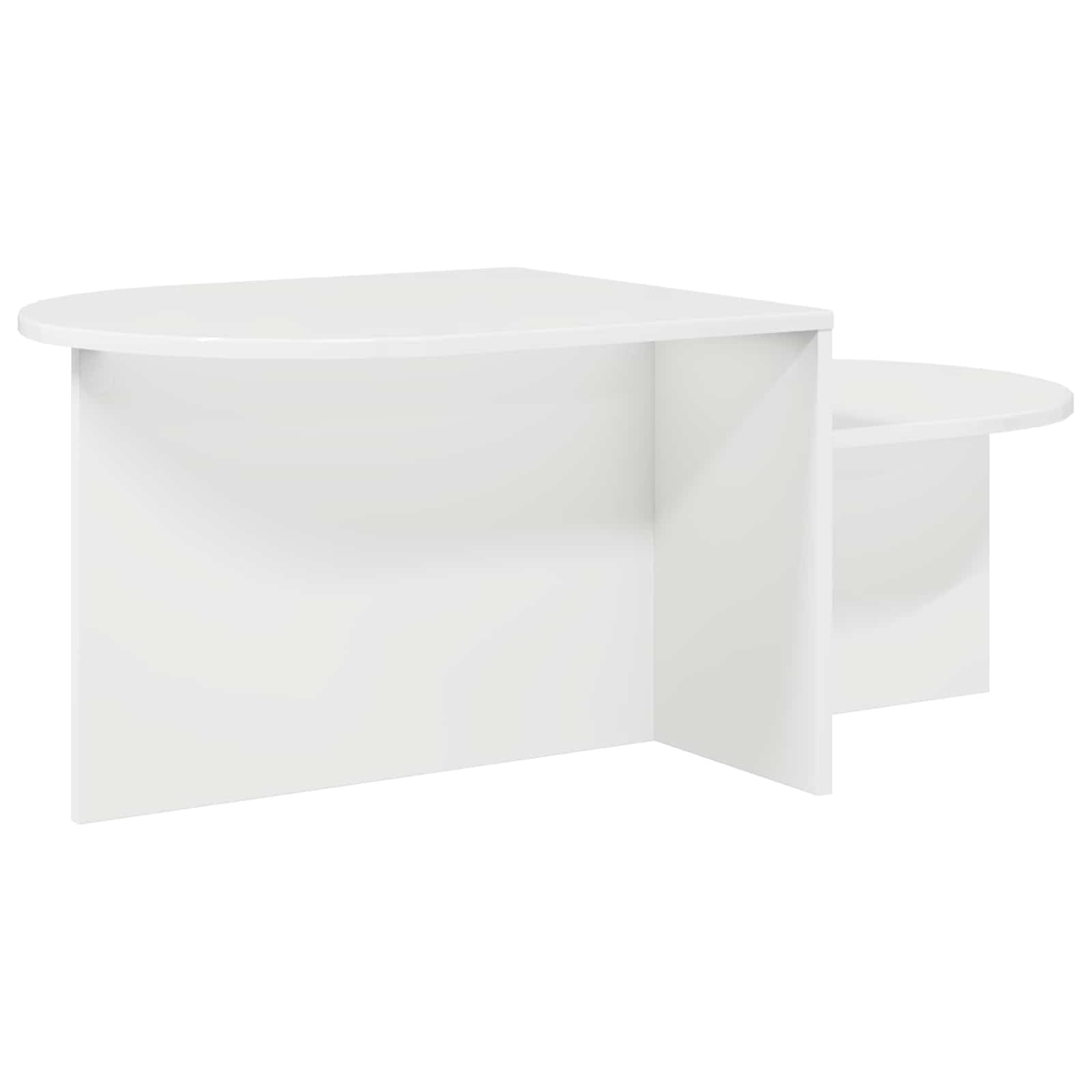 Tavolino da caffè bianco lucido, 100 x 50 x 40 cm, in legno | Moderno tavolo da soggiorno con molto spazio per riviste e decorazioni, ripiano facile da pulire dal design elegante.