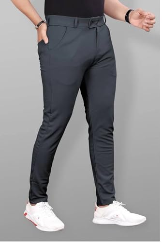 Image of NoseQueen Men's Slim Fit Cargo Trousers | Stretchable Formal Men Trousers | Stylish Slim Fit Trouser for Men | Polycotton Knitted Fabric Pant for Men's