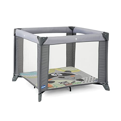 Image of Chicco Tot Quad Portable Square Playpen - Honey Bear | Grey