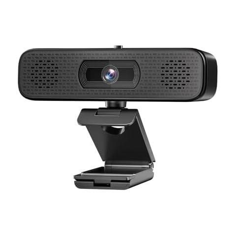 2K HD Webcam with 2 Speakers & Built-in Microphone for Computer Laptop,90 Degree View Angle Desktop USB Stream Camera with Privacy Cover for Conferencing Video Call/Network Teaching/YouTube/Skype Cover
