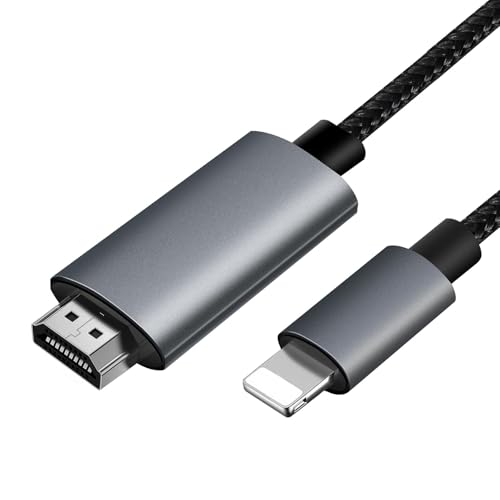 Générique HDMI Kabel für iPhone – HDMI Konverter Kabel für iPhone, 2m Telefon/Pad zu TV Kabel, kompatibel mit iPhone 14/12/11,X,8,7,6,5 und iPad...