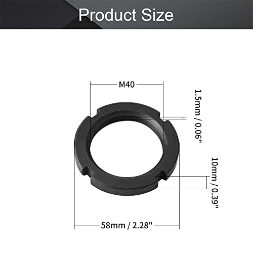 Mromax M40X10Mm Retaining Slotted Round Nuts,Carbon Steel 4-Slot Spanner Nut For Roller Bearing Pump Valve Black 4Pcs #TOP1