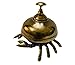 Antique Solid Brass Crab Bell - Vintage Crab Design Table Desk Bell - Decorative Handmade Brass Call Counter Reception Bell Loud Desk Bell for Teachers Hospital & Hotel Reception (Antique Finish)
