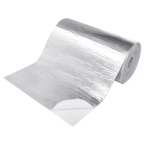 Fourub Automotive Aluminized Heat Shield Up to 2280°F High Temp Thermal Barrier Fiber Adhesive Backed (1/8" X 58" X 24”) Cover