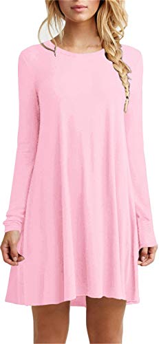 Image of TOPONSKY Women's Casual Plain Simple Loose Flowy Short-Sleeve T-Shirt Dress