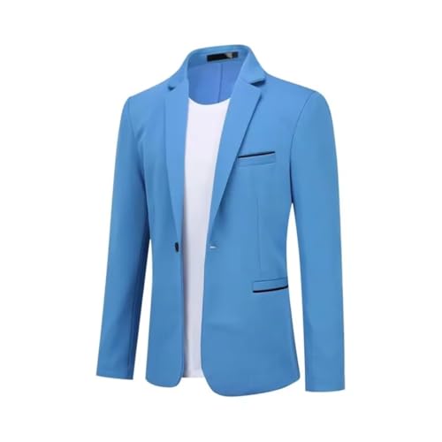 Men Solid Slim Fit Stretch Blazer Sporty Business Suit Jacket Lightweight Formal Coats Blazer4