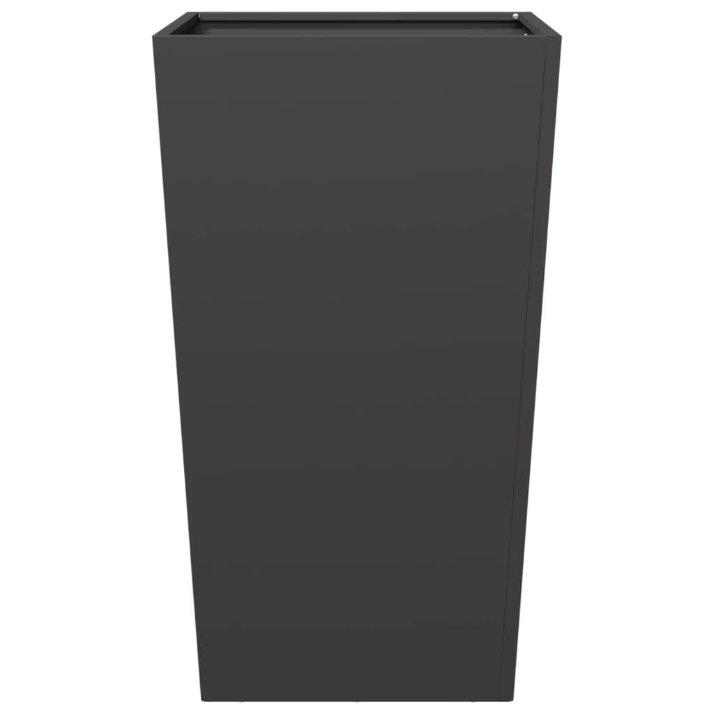 vidaXL Donice ogrodowe, 2 szt., czarne, 45x45x75 cm, stalowe, doniczka, doniczka ogrodowa, donica tarasowa, wysoka donica, donica balkonowa