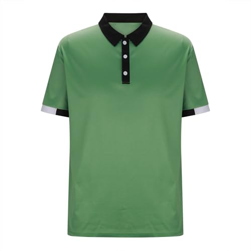 Mens Golf Shirt Long/Short Sleeve Casual T Shirt Classic Button Collared Turndown Shirt Colorblock Pullover Slim Fit4