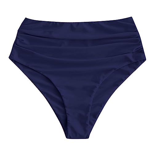 Image of ZAFUL Women High Waisted Bikini Bottoms Ruched Swimsuit Bottom Tummy Control Bathing Suit Bottoms