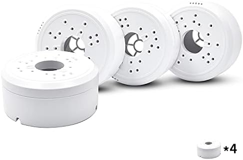 Universal Security Camera Junction Box Mount Bracket, Indoor/Outdoor Use Hide Cable Junction Box for Arlo Solar Panel and Solar Battery Camera(4 Pack)