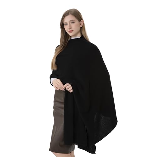 100% Cashmere Wrap Warm Soft Knitted Scarf Stole for Women Airplane Travel Blanket 87x28 in Extra Large Pashmina