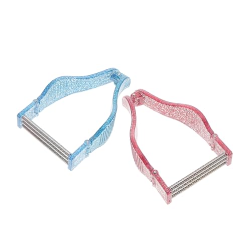 Ipetboom 2 Piezas removedor de vello facial Removedor de vellón facial Herramienta de depilación facial portátil depiladoras faciales manuales cortador de pelo pinzas enhebrado facial Metal