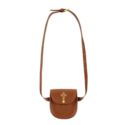 Leather Communion Burse for Pyx Catholic Pyx Container Rosary Pouch Perfect for Communion Host Priests Deacons Eucharist