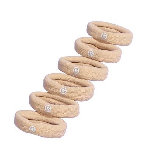 Gimme Beauty Thick Hair Extra Stretch Bands - Patent-Pending Design for Maximum Hold - Premium Ties for Thick & Curly Hair - Sleek & Strong Hold - Blonde, 6 Pack