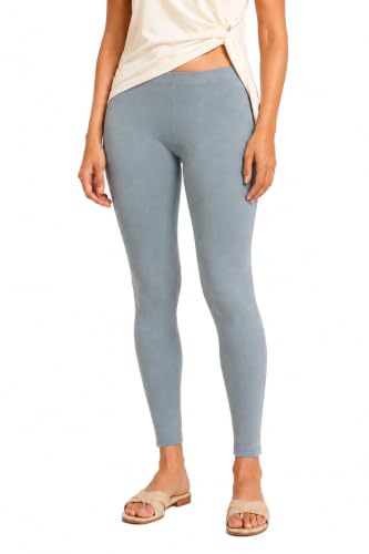 Image of Women's Cotton Lycra Ankle Length Leggings | Regular Rise, Soft 4 Way Stretch Fabric | Casual & Ethnic Wear