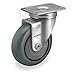 Swivel Plate Caster, TPR, 5 in Dia, 250 lb.