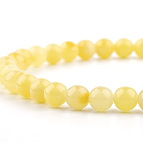 Image of Amber Culture Amber Stretch Bracelet - Handmade 5mm Beads 100% Baltic Natural Baltic Amber Stone - Unisex with Gift Box Multiple Colors