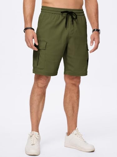 Image of Vogaan Men's Cotton Blend Multi Color Cargo Shorts | Regular Fit | 5 Pocket Casual Utility Shorts