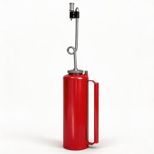 5L Double-Bottom Drip Torch for Burning Ideal for Forestry & Wildland Fire | Heavy-Duty Cast Iron Tank | Big Mouth Filling | Fuel Trap & Check Valve | Oil-Proof Gaskets Forestry Tools Red