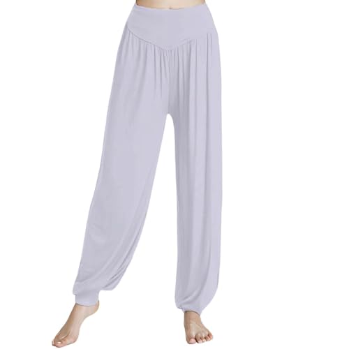 Pantalon large harem grande taille fluide avec taille élastique confortable