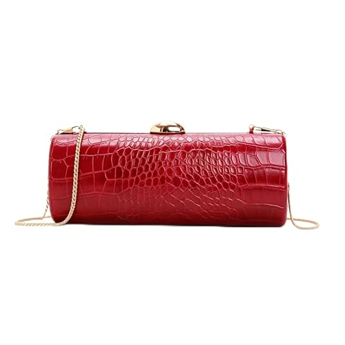 Image of Women Vegan Leather Evening Handbag Crocodile Pattern Handle Clutch Purse Cross Body Envelope Bag
