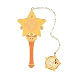 Cute Magic Wand Anime Metal Book Mark - Girl Fan Collection Bookmarks School Supplies Reading Marker Gift for Book Lovers Women Gal Ideal Gifts (Orange)