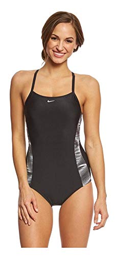 NIKE Wind Cross Back One Piece Swimsuit - Black - Size Small UK 8-10