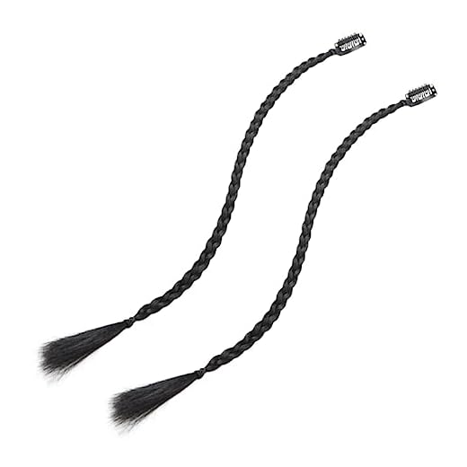 FRCOLOR 2 Piezas Horquilla Peluca Trenza Extensiones De Trenza Extensión De Cabello Con Trenza Lateral Extensiones De Cabello Clip En Tejer Alambre De Alta Temperatura Bebé Cola De Caballo