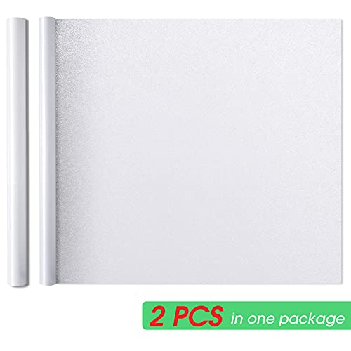 2 Roll Coavas Window Privacy Film Non-Adhesive Frosted Glass Static Cling Sun Blocking Heat Control Home Office Stickers For Bathroom Door Coverings (Pure, 17.5 X 78.7 Inch X 2Pcs) #TOP5