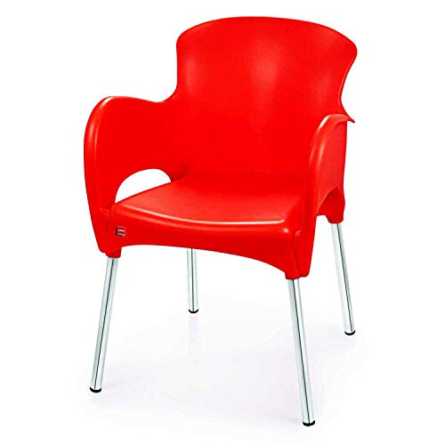 Image of CELLO Xylo Chair (Red, Set of 6) | Strong and Durable | Easy to Clean | Chair for Living Room, Bed Room, Kitchen, Office Room, Outdoor | 3 Years Warranty