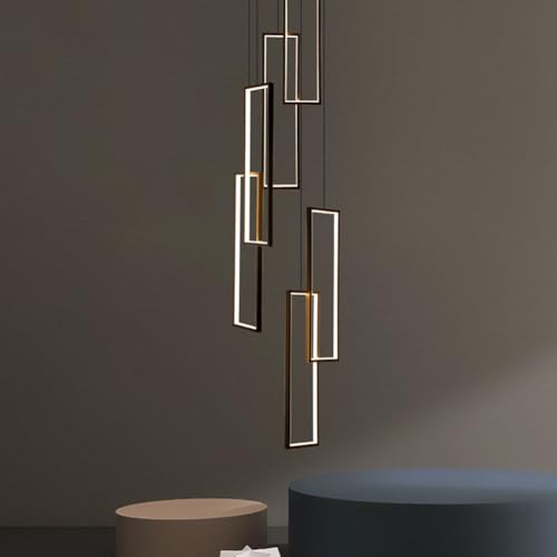 Lustre d'escalier noir LED idéal pour sublimer l'entrée d'une villa moderne
