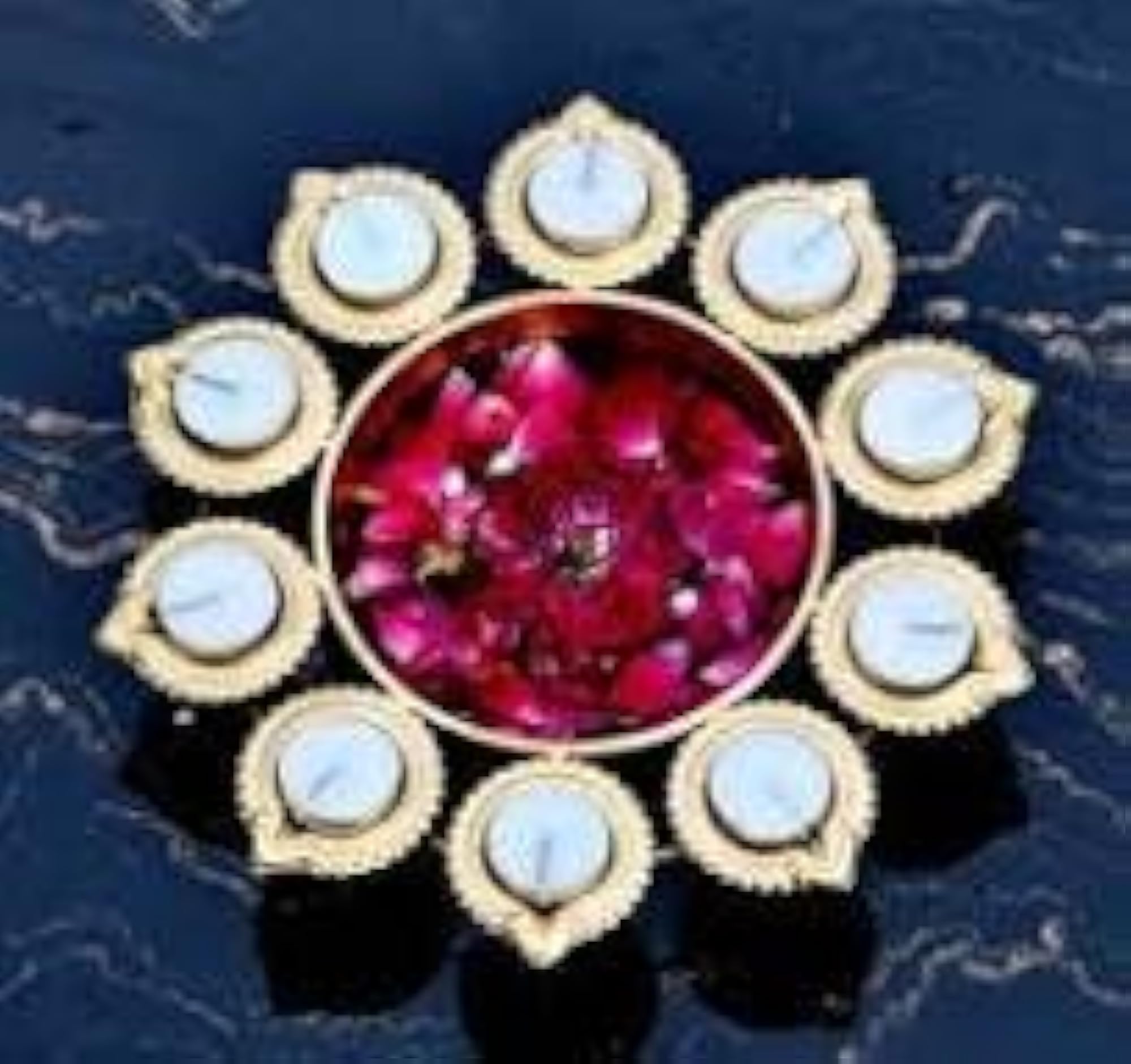 Premium Diya Shape Flower Decorative Urli Bowl