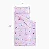 Wake In Cloud - Toddler Nap Mat with Pillow and Blanket, for Kids Girls in Kindergarten Daycare Preschool Pre K, Roll Up Sleeping Bag, Cute Butterfly Flowers, Purple, Standard #1