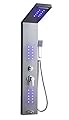 ELLO&ALLO LED Rainfall Waterfall Shower Head Rain Massage System with LED Body Jets, Stainless Steel Bathroom Shower Panel Tower System, Brushed Nickel