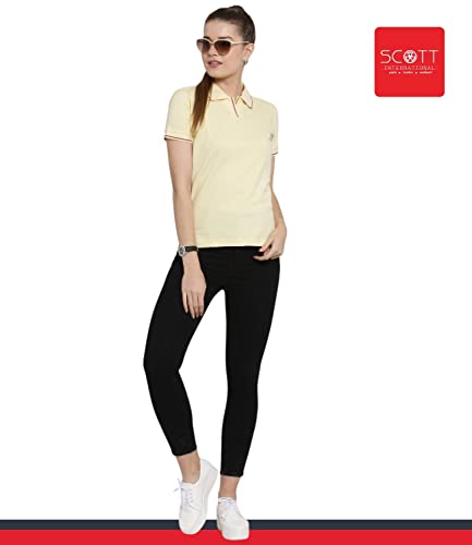 Image of Scott International Women's Regular Fit 100% Pure Organic Cotton Polo T-Shirt | Womens Polo Collar Neck T-Shirt | Cotton Plain Polo Neck Half Sleeve T-Shirt | Tshirts for Women