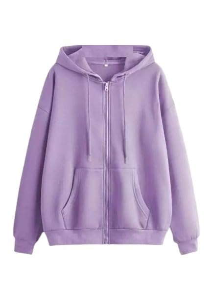 Image of Solid Zipper Hoodie for Womens