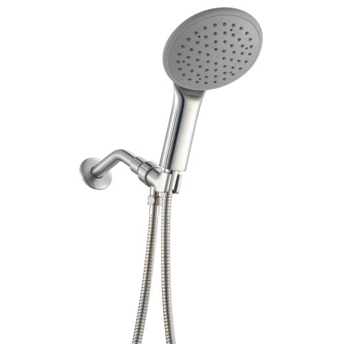 Ana Bath SOLID BRASS MOUNT CONNECTOR 6 Inch 1 Function Handheld Shower System, PVD Brushed Nickel Finish