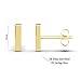 Galacci Line Stud Earrings - 14k Gold Bar Studs Plated Earring with Push Back - Small Unique Jewelry for Girls and Womens - 10mm Tiny Stick and Cute for Everyday