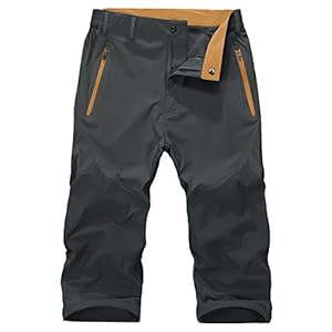 MAGNIVIT Men’s 3/4 Capri Pants Below Knee Quick Dry Lightweight Hiking Cargo Long Shorts(No Belt)