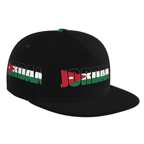 NUJTKAU Jordan Flag Baseball Cap Flat Brim Hat Adjustable Snapback Hat Sun Hats Hip Hop Cap for Women Men