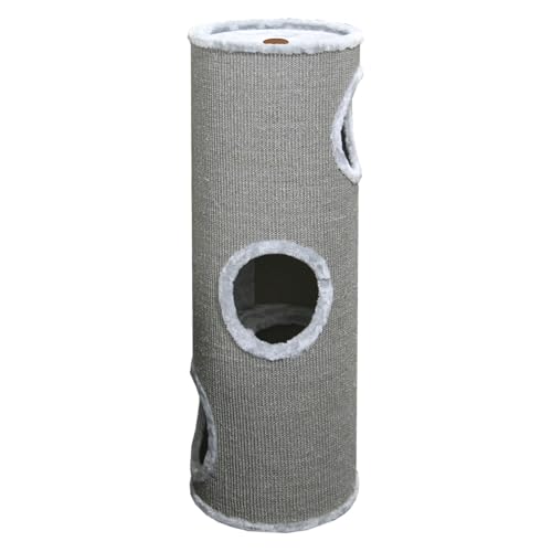 JACK AND VANILLA, Barilotto per grattare Moderno ed Elegante, Finitura Grigia, Ø36 x 100 cm, barile da graffiare, tiragraffi per Gatti, Albero per Gatti Stabile per Piccoli e Grandi Gatti, Perfetto