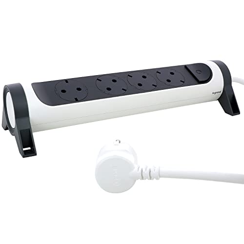 Regleta Legrand de 4 tomas con interruptor y cable de 3 metros en blanco 694536