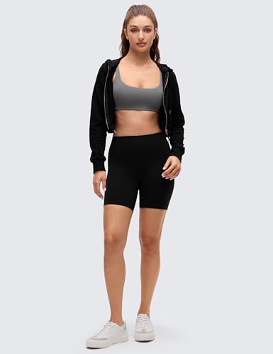 Image of CRZ YOGA Butterluxe Square Neck Sports Bras | Light Support, Removable Pads, Yoga, Extremely Soft, Low Coverage, Adjustable Spaghetti Straps, for Women