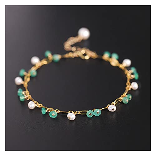 Bracelet pour femmes gypsophile émeraude pierres précieuses or 14k CNCNSH